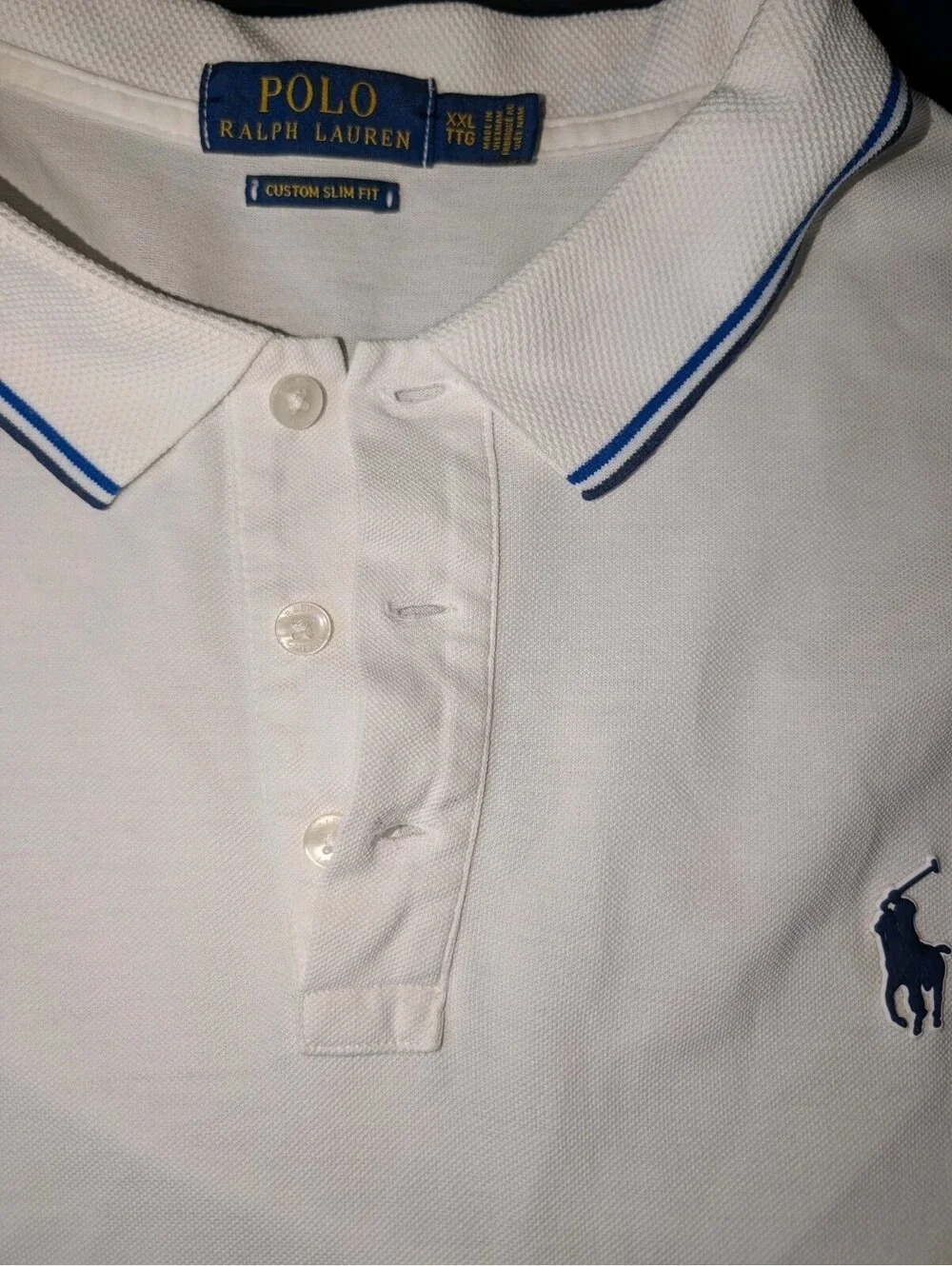 POLO RALPH LAUREN CUSTOM SLIM FIT POLO/67 RUBBER PONY Logo Mesh Polo Shirt XXL